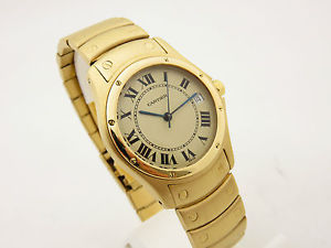 CARTIER SANTOS RONDE ORO 18 KT BRACCIALATO REF 1900.1 OROLOGIO UOMO AUTOMATIC