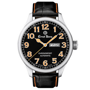 Ernst Benz "Chronosport" Watch With Black And Orange Dial *NEW