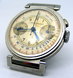 Vintage Medical Chronograph Girard Perregaux, Staybrite steel case mobile lugs