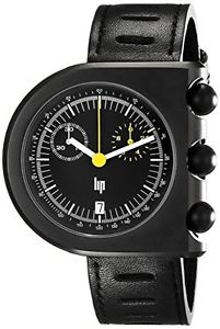 Lip Men's 1892542 Mach 2000 Chronograph Analog Display Swiss Quartz Black Watch