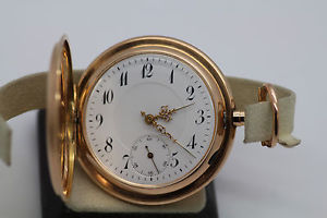 Rare Antique GLASHUTTE 14k Solid Gold Hunter Case Pocket Watch