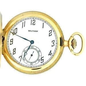 1919 Waltham AWC Antique Vintage 14k Solid Gold Full Hunter Pocket Watch 8s
