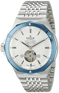 Edox Men's 85024 3BUM AIN Delfin Analog Display Swiss Automatic Silver Watch