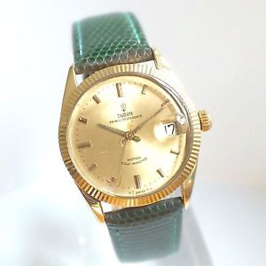 Gents Tudor Prince Oyster Date 18K Gold Filled 7994 Automatic Rare Vintage Watch