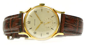 Vintage Glycine 18k Yellow Gold 1950s Automatic 35mm Rare Watch