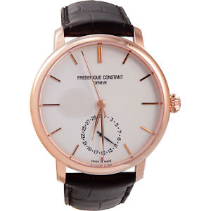 Frederique Constant Men's FC710V4S4 Gold-Tone Automatic Watch with Leather Band