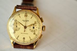 VINTAGE CHRONOGRAPH UNIVERSAL GENEVE 18 K CALIBRO 285 no 1039 7912 2915 861 R72