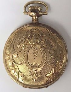 1908 Waltham 16s 15 Jewel Mod 1908 No. 620 14k Hand- Engraved Pocket Watch