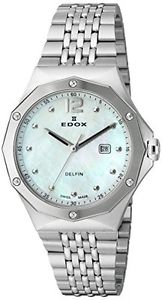 Edox Women's 54004 3M NAIN Delfin Analog Display Swiss Quartz Silver Watch