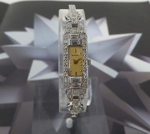 Vintage Ladies Bulova Wristwatch Platinum and Diamonds One Year Warranty