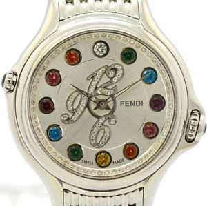 Auth FENDI Crazy Carats Changing the Gemston inthe Hour Marks Women's Watch#3369