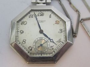Rare Platinum Pocket Watch, Art Deco, custom Jules Jurgensen, Plat. Fob, 79 g