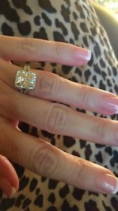 4.0 Ct Radiant Moissanite Halo Engagement Wedding Ring