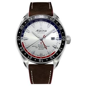 ALPINA MEN'S 4 GMT BUSINESS 44MM LEATHER BAND AUTOMATIC WATCH AL-550SRN5AQ6