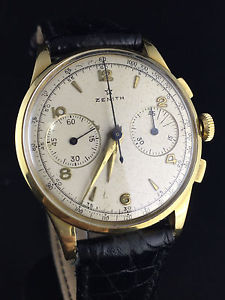 Vintage Zenith cronografo cal.156 ruota colonna 37mm ORO 18k SOLID GOLD