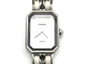 Auth Chanel Chain Premiere Watch White/ Silver Free Shipping