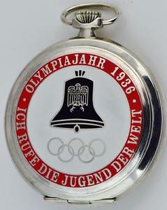 Rare Junghans CHRONOMETER award pocket watch for Olympic Games c1936 in Berlin