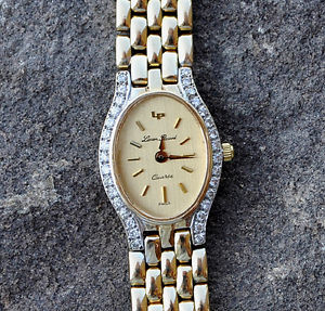 Lucien Piccard Diamond Watch in Solid 14k Yellow Gold