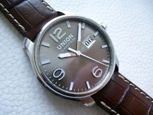 Wonderful Very rare Steel UNION GLASHUTTE BELISAR BIG DATE Men's dress watch!