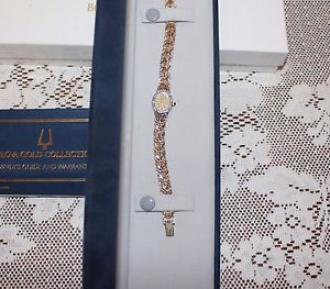 Bulova 14K Gold with 10 Diamonds Ladies 95U02 Watch - Beautiful