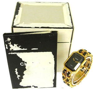 Authentic CHANEL Vintage Premiere Wristwatch Gold Quartz Swiss Made #S A25736