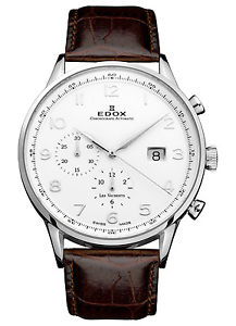 Edox Les Vauberts Chronograph Automatic Saphirglas Glasboden Datum 91001 3 ABN